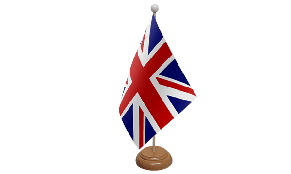 Union Jack (UK) Small Flag with Wooden Stand